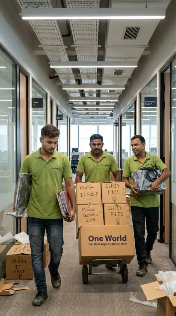 office shifting team, corporate building